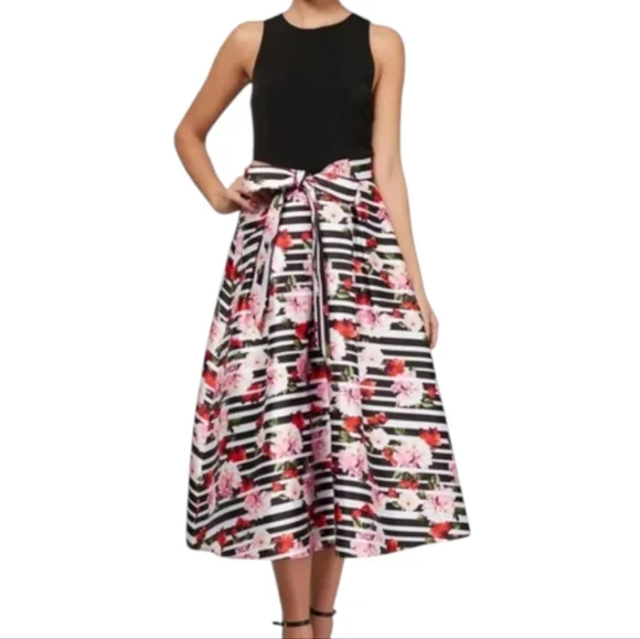 SLNY Floral Flare Sleeveless Dress... Size 16 - Picture 1 of 10